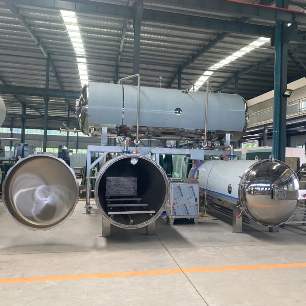 Industrial Horizontal Autoclave Equipment High-Pressure Pasteurizer Food Product Sterilization Advanced PLc Core Components