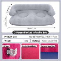 Canapé Gonflable Double Décontracté Floqué avec Accoudoirs et Dossier, Chaise Gonflable Double Floquée Portable pour Tente Extérieure