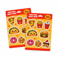 Hoja de Pegatinas Personalizadas con Logotipo de Marca, Diseño de Dibujos Animados, Lindas, Impermeables, de Vinilo Transparente, Múltiples Diseños, Troqueladas y con Corte Kiss Cut