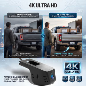 Caméra de tableau de bord cachée Podofo 4K pour Ford F150/F250 2021-2025, vidéo 2160P, WiFi, Plug & Play, enregistrement en boucle, capteur G, vente en gros - Product Image 2