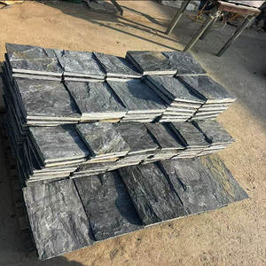 Dalles de pavage en pierre de chaux grise noire de qualité supérieure, coupées à la main, motif aléatoire, résistantes à l'eau, durables, pour sols de villas - Product Image 1