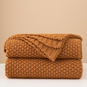 Couvertures d'hiver épaisses en tricot câblé de haute qualité pour adultes, grande taille, couverture en tricot de coton épais, meilleures ventes - Product Image 1
