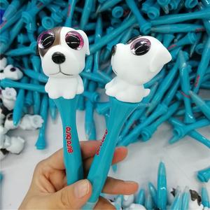 Promosyon 3d göz pop köpek plastik kalem, sevimli glitter hata gözler köpek logo kalem - Product Image 4