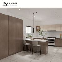 Meubles de cuisine sur mesure australiens, conception de rangement flexible pour garde-manger et îlot ouvert