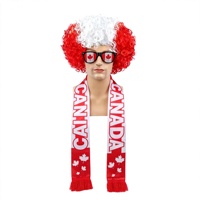 Perruque afro tissée drapeau américain USA-Canada sans permanente ni teinture, avec fan et bandeau, pour la fête de l'Indépendance du Mexique