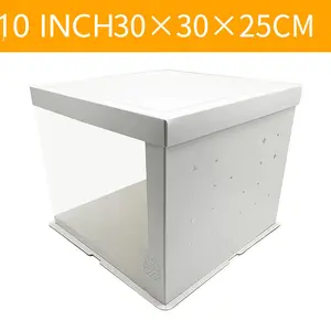 Kotak kue warna putih putih tembus pandang kualitas tinggi kustom grosir