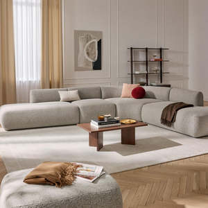 Canapé d'angle modulable en forme de L, style 'Light Luxury', rembourré en tissu doux, confortable, pour salon moderne, avec rembourrage en mousse, tendance internet - Product Image 5