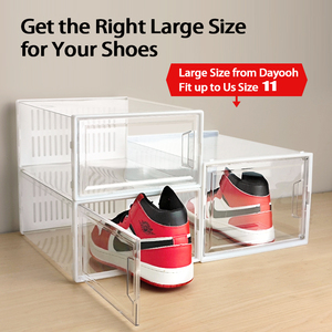 12 paquets gris, bacs à chaussures empilables en <span class=keywords><strong>plastique</strong></span> transparent avec tiroirs et couvercles, conteneurs de rangement de chaussures <span class=keywords><strong>sous</strong></span> le <span class=keywords><strong>lit</strong></span> - Product Image 3