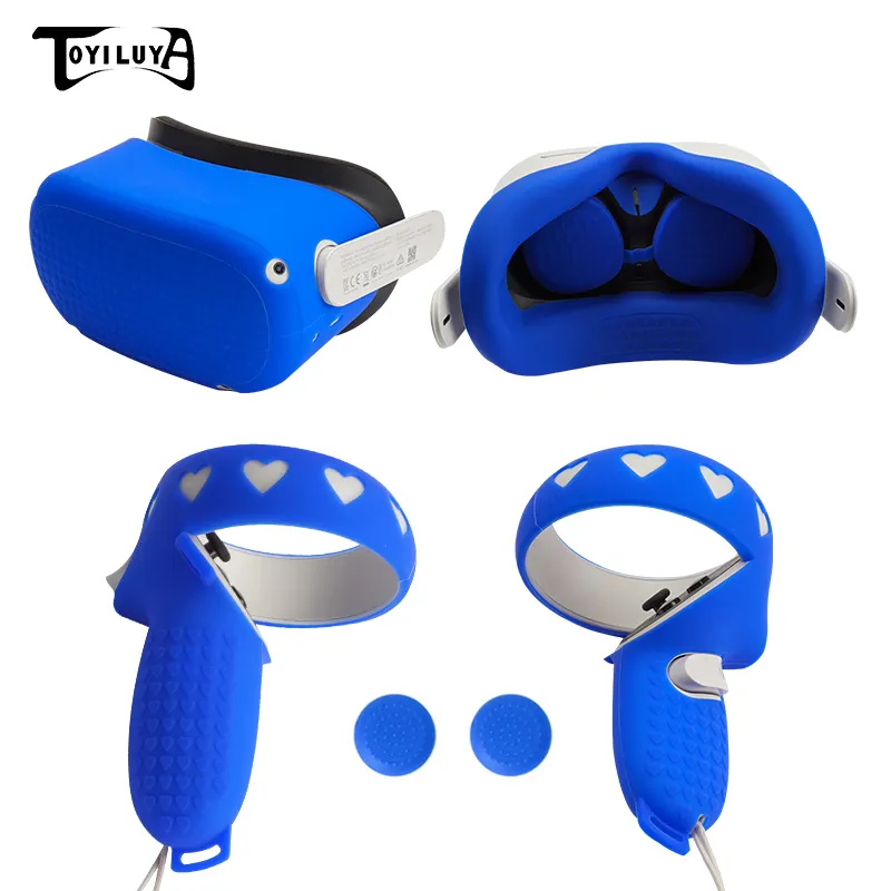 VR واقية مجموعة غطاء VR اللمس غطاء وحافظة لذراع التحكم مع حزام مقبض قبضة الجلد ل Oculus كويست 2 اكسسوارات