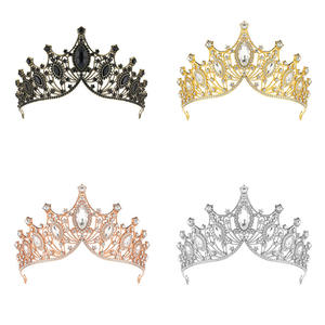 All'ingrosso in lega stile barocco antico in cristallo colorato di cristallo da sposa diadema corona di nozze donne accessori per capelli da ballo - Product Image 1