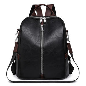 2025 nueva mochila Retro informal de un hombro para mujer, bolso de viaje de cuero PU suave con Color sólido que combina con todo para viajeros - Product Image 2