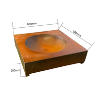 Brasero rectangulaire en acier corten / Brasero de jardin en métal rouillé, épaisseur 2 mm, design moderne et élégant, chauffage au bois