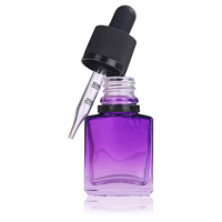 Bouteilles en verre ambré carrées de 15 ml et 30 ml, bouteille en verre rectangulaire, bouteille de parfum carrée rose en verre