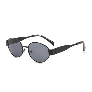 Gafas de Sol Finewell 2420 de Alta Calidad con Protección UV400, Montura Completa Ovalada de Metal y Lentes de Nailon, Unisex, Retro, de Diseñador, Hechas a Mano - Product Image 6