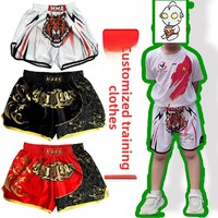 Shorts de boxe MMA Muay Thai pour hommes et femmes avec logo frontal, respirants, 100% polyester pour l'entraînement UFC Sanda, vente en gros