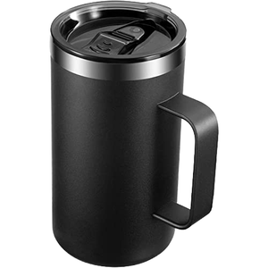 Mug à café isotherme en acier inoxydable à double paroi de 600 ml (20 oz) avec poignée, personnalisable avec logo, pour bière, camping, portable - Product Image 1