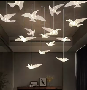 Zeal Lighting colgante luces colgantes accesorios lineal gran techo escalera LED candelabros de cristal - Product Image 3