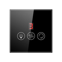 Interrupteur tactile pour ventilateur et lumière Hooanke EU, compatible avec l'application Tuya, télécommande WiFi Zigbee