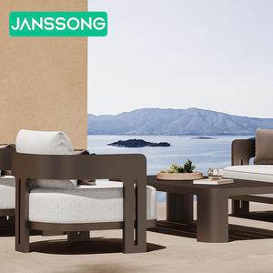 Muebles de Jardín para Exteriores, Sofá de Patio para Hotel, Juego de Muebles de Jardín Modernos de Metal para Patio de Villa, Sofá Impermeable - Product Image 1