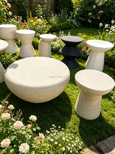 Ensemble <span class=keywords><strong>de</strong></span> tables basses modernes en résine, aspect pierre lisse, silhouette <span class=keywords><strong>de</strong></span> galet irrégulière, pour hôtel, villa, <span class=keywords><strong>jardin</strong></span>, table d'appoint <span class=keywords><strong>de</strong></span> loisirs, résistant aux UV - Product Image 4