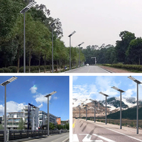 Aluminium 150W-300W lampu jalan Panel surya, kontrol jarak jauh Sensor Radar semua dalam satu tahan air IP67 LED, desain luar ruangan baru