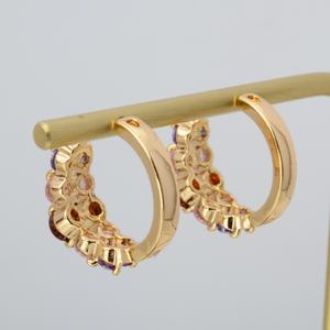 Pendientes de Aro Modernos y Elegantes Chapados en Oro de 18K con Circonita Amarilla - Product Image 4