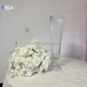 LEDA Hot Sale Cylinder Glass Vase <b>Clear</b> Crystal Tall Vase Wedding Centerpiece Vases for Wedding Decoration - Product Image 5