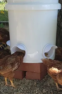 DIY Chicken Feeder Rain Proof Poultry Feeder For Buckets