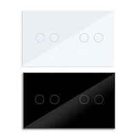 Interrupteur combiné de spécification 147x86mm, application Tuya Smart Life, interrupteur mural WiFi pour éclairage, interrupteur tactile en verre 4 5 6 8 10 gangs, Royaume-Uni