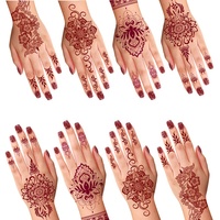 Autocollants de tatouage pour les mains Tatouage temporaire pour le corps Imperméable Marron Rouge Marron foncé Sexy Autocollants de tatouage pour les doigts et les mains pour femmes et filles