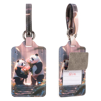 Étiquette de bagage en cuir colorée personnalisée, étiquette de valise de voyage en PU de qualité supérieure, étiquette d'identification personnalisée, cadeau de voyage mignon, OEM