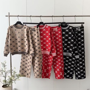 Set di Maglione e Pantaloni Dritti in Stile Europeo di Lusso con Jacquard a Lettere e Perline in Nylon/Cotone, Novità Autunno Inverno 2025 - Product Image 5