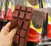 Jouets anti-stress tendance en forme de barre de chocolat souple, à montée lente, en PU réaliste, jouets à presser en forme de bonbon, vente en gros