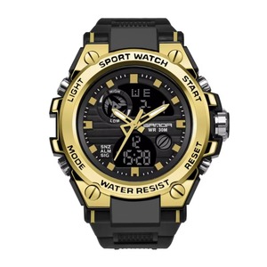 Trendy Men's Dual Display Digital Multi-Functional <b>Watch</b> with Stopwatch Alarm Shockproof Silicone Band Casual Sport Wristwatch - Product Image 5