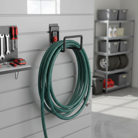 Support mural multifonctionnel en fer de 8 po pour outils de jardin, support durable pour pelle, avec verrou de sécurité rouge, pour garage et aménagement paysager, finition écologique en poudre