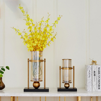 TK125 — Vase en fer blanc pour la Table à manger, modèle américain, art de décor, Vase en placage de métal doux