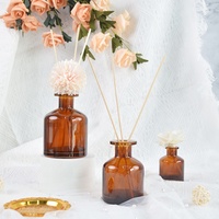 Bouteille de luxe personnalisée de 200Ml pour diffuseur d'huiles essentielles, aromathérapie, verre ambré vide pour diffuseur de parfum