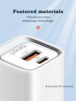 LDNIO A2318C bloc de charge de téléphone portable double USB Type C chargeurs PD 20W pour iPhone 14 chargeur rapide