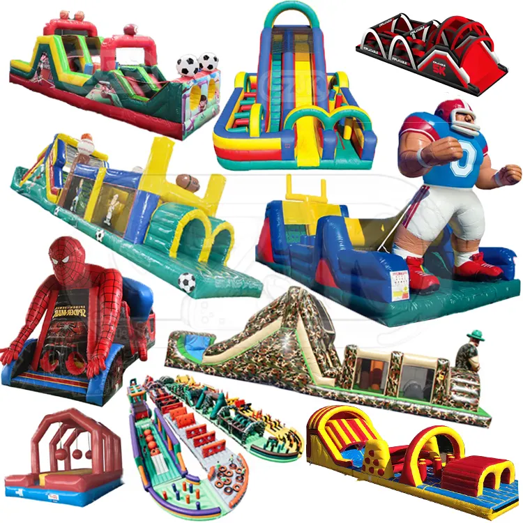 Outdoor Giant Adult Sport Games Inflatable Water 5K Race Bouncer Obstacle Course Slide Bounce House