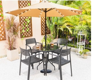 Durevole combinazione di mobili da esterno di tavolo sedia ombrellone per cortile giardino per il tempo libero all'aperto stallo <span class=keywords><strong>centro</strong></span> parasole - Product Image 3