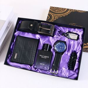 Set Regalo Premium da <span class=keywords><strong>Uomo</strong></span> per Affari: Orologio, Portachiavi, <span class=keywords><strong>Portafoglio</strong></span>, Profumo e <span class=keywords><strong>Cintura</strong></span> di Lusso per Capodanno, Natale, Festa del Papà e Ringraziamento - Product Image 3