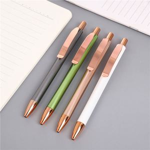 Morandi Color Aluminum Click Gel Ink <b>Pen</b>, Rose <b>Gold</b> Trim Slim Metal Retractable Signing <b>Pen</b> Custom Logo for Office Student - Product Image 5