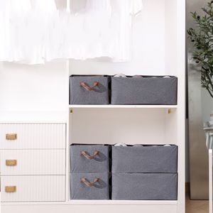 Collapsible Cationic Fabric Shelf Storage Baskets <b>Bins</b> with Metal Frame for Closet Organizing - Product Image 3
