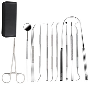 Stainless Steel Dental Tool Set Double Headed Tartar Remover Hoe Shaped Cleaner Oral Hygiene Kit For Teeth Cleaning - Product Image 4