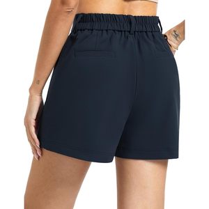 FOXA Women's <b>Elastic</b> Waisted Dressy Shorts With Pockets Summer Comfy Lounge <b>Work</b> <b>Trouser</b> Shorts - Product Image 2