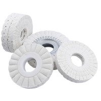 Disques de polissage à prix abordable (disques abrasifs) avec centre en acier, tissu en coton blanc biaisé, haute efficacité, OEM