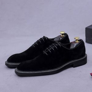 Zapatos de Vestir de Cuero para Hombre, Talla Grande, Acabado de Gamuza Británica, Textura Mate, Sin Cordones, Cómodos, Adecuados para Negocios - Product Image 1