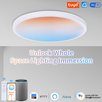 Plafonniers LED minimalistes blancs à spectre complet TUYA WIFI européens, DIY, pour chambre d'enfant, avec télécommande, colorés et protecteurs pour les yeux