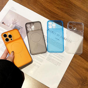 Coque de téléphone givrée grande fenêtre, rose translucide transparente, compatible avec Apple 17/16 Pro Max, pour iPhone 15, coque Corning - Product Image 2