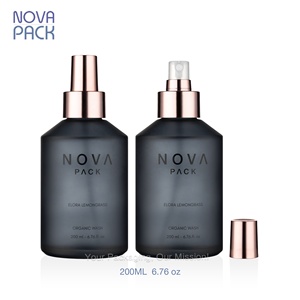 Flacone Spray di Lusso per Fragranza Ambiente 100 120ml 200ml 300ml, <span class=keywords><strong>Bottiglia</strong></span> in Vetro Nero Opaco Satinato con Tappo Oro Rosa per Nebulizzatore Viso - Product Image 4